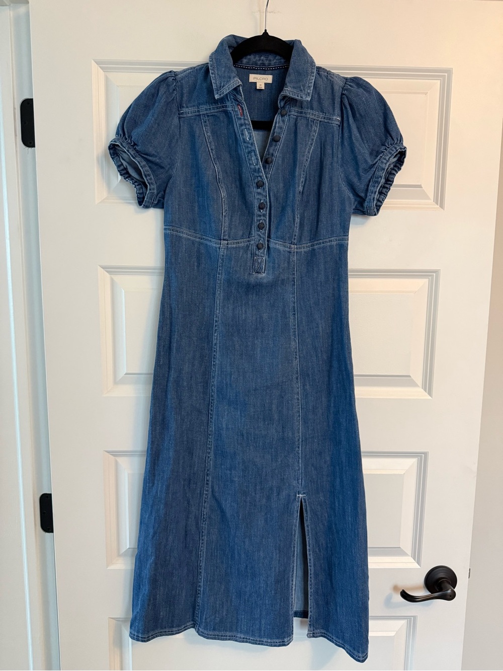 NWOT Pilcro Anthropologie Rebekah Denim Slim Midi Dress - Picture 2 of 6